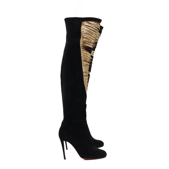 Christian Louboutin Siegfridalta Knee High Suede Boots Size 37.5 EU - Picture 1 of 9